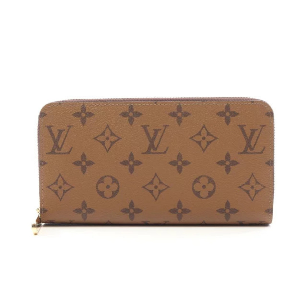 Louis Vuitton Zippy Wallet Round Long Canvas Monogram Reverse Brown